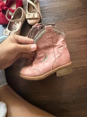 Cat & Jack Pink Glitter Accent Toddler Western Boot